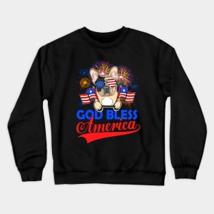 God Bless America 4th Of July Firework Dog Unisex Crewneck Sweatshirt